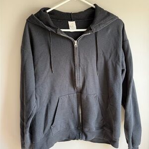 Hanes Men's Charcoal Zip-Up Sweater